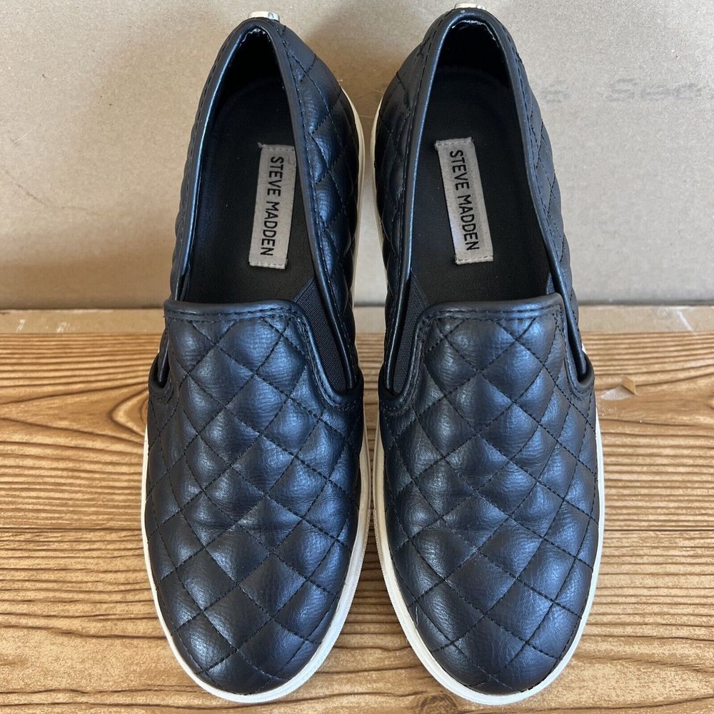 Steve Madden Ecentrcq Slip-On Fashion Sneaker Women's 8.5M Black